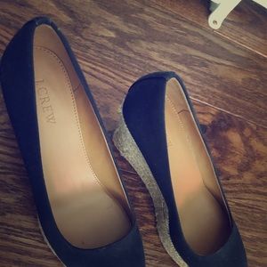 J Crew Navy Blue Wedges